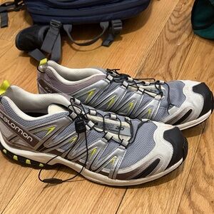 Salomon XA Pro 3D Gray and Lime Trail Sneakers